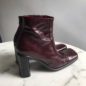 VINTAGE 90s Kenneth Cole Red Ankle Boots